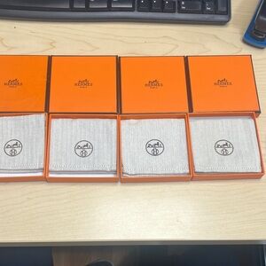 Hermès Orange and Gray Wallet Set